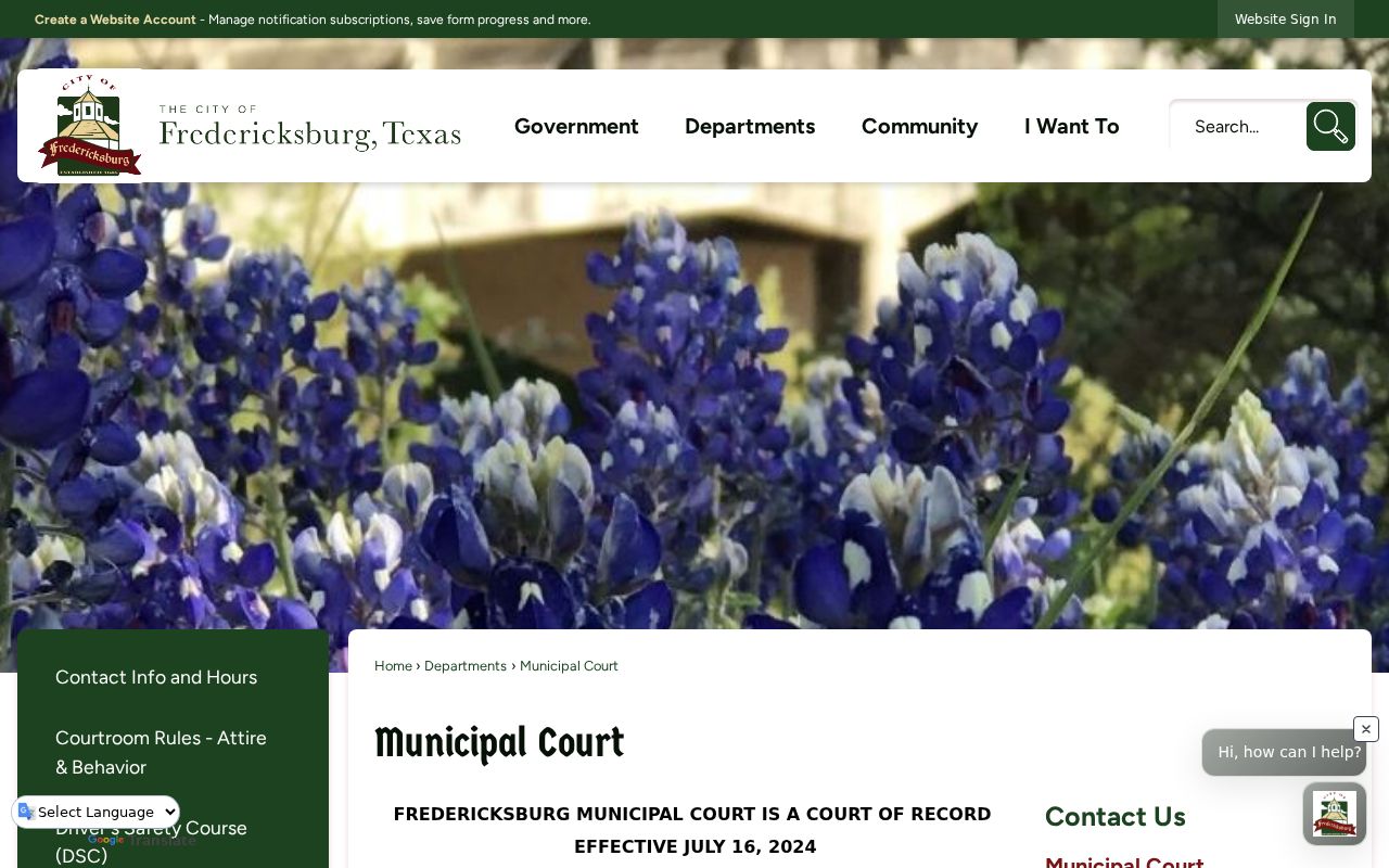 Fredericksburg Municipal Court official webpage